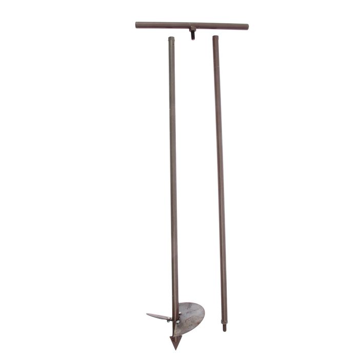 Бур садовый, шнековый, 2 ножа: d=150 мм, d=200 мм, длина 2 м, цвет МИКС