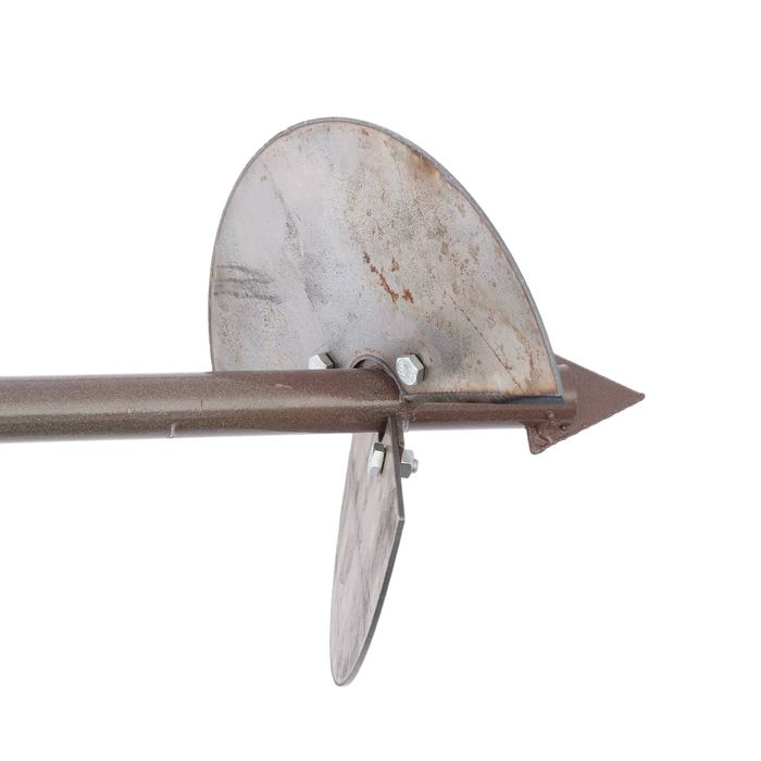 Бур садовый, шнековый, 2 ножа: d=150 мм, d=200 мм, длина 2 м, цвет МИКС