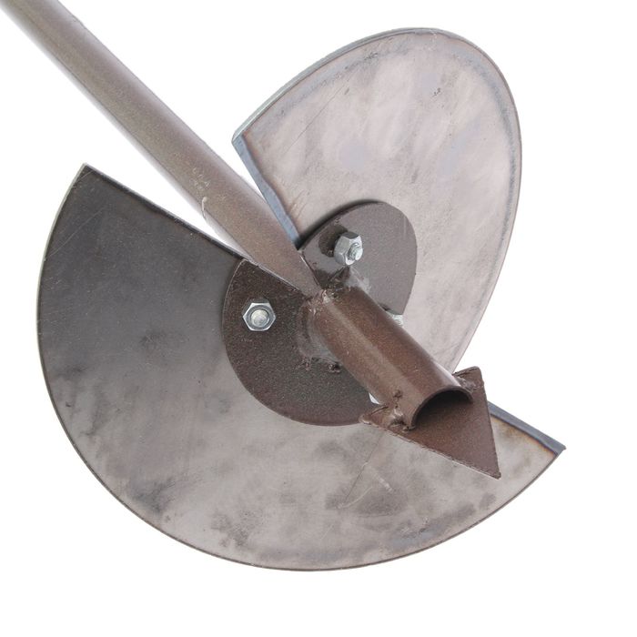 Бур садовый, шнековый, 2 ножа: d=150 мм, d=200 мм, длина 2 м, цвет МИКС