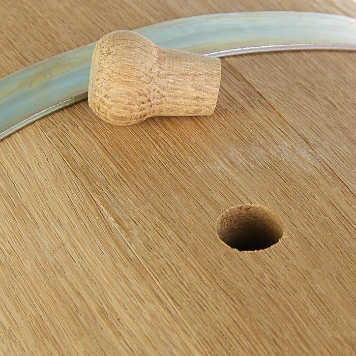 бочка дубовая на подставке, 15 л, оцинкованный обруч