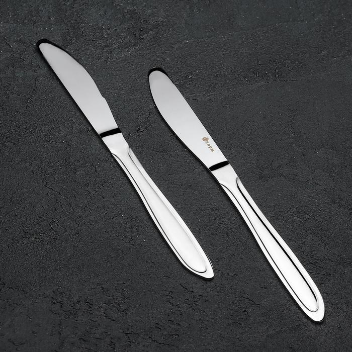 Нож столовый «Вираж», длина=20 см, толщина=2 мм, цвет серебряный нож детский столовый непоседа h 17 5 см толщина 2 мм цвет серебряный