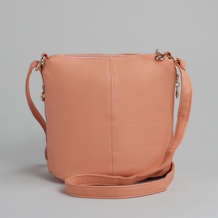 Сумка женская на молнии, 1 отдел, 3 наружных кармана, розовая