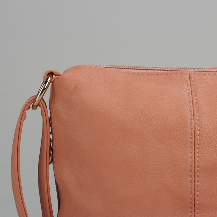 Сумка женская на молнии, 1 отдел, 3 наружных кармана, розовая