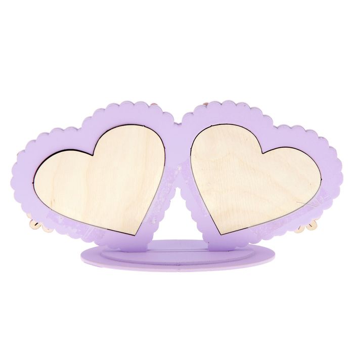 Фоторамка "Два сердца" на 2 фото 7х9 см, с цветами