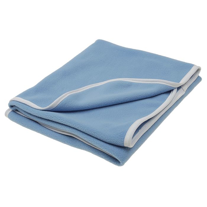 Плед-покрывало флисовый, размер 95х100 см, цвет голубой