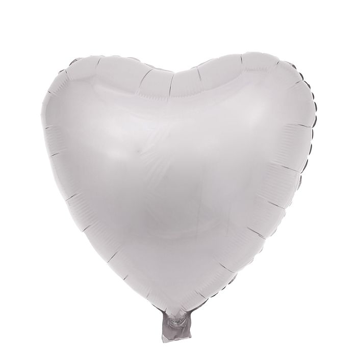 Шар фольгированный "Сердце" 18", пастель, White