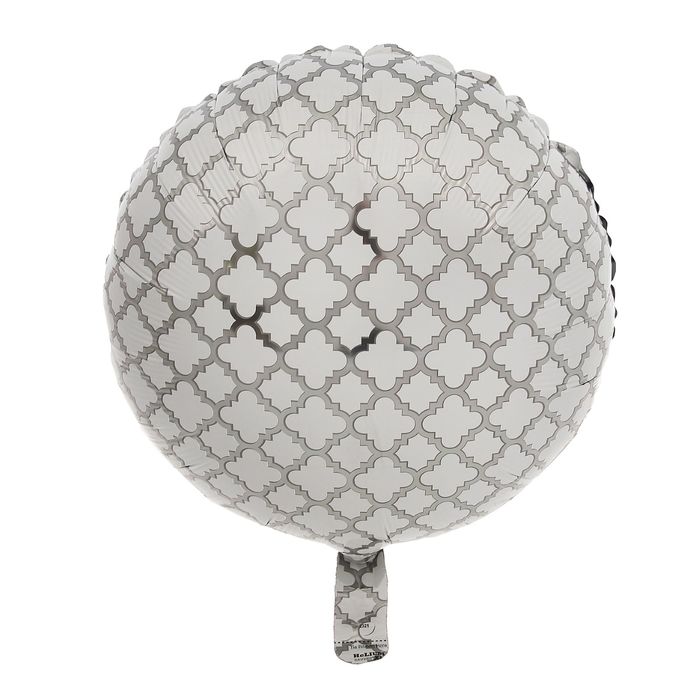 Шар фольгированный 18" "Узор на серебре", круг