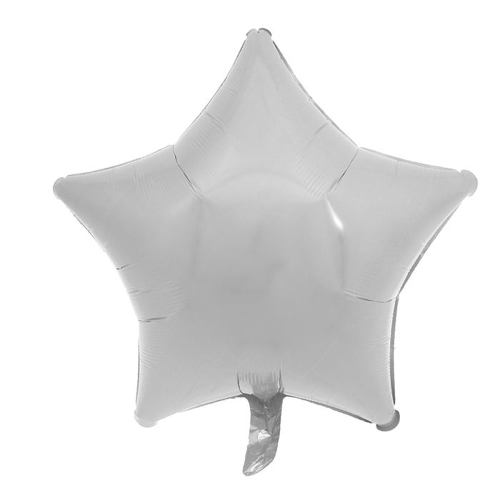 Шар фольгированный "Звезда" 19", пастель, White