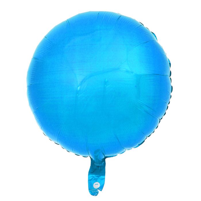 Шар фольгированный 18", круг, металл, цвет голубой