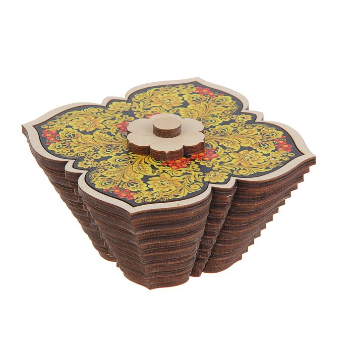 Сахарница «Калина с цветами», 12,5×12,5 см, 330 мл