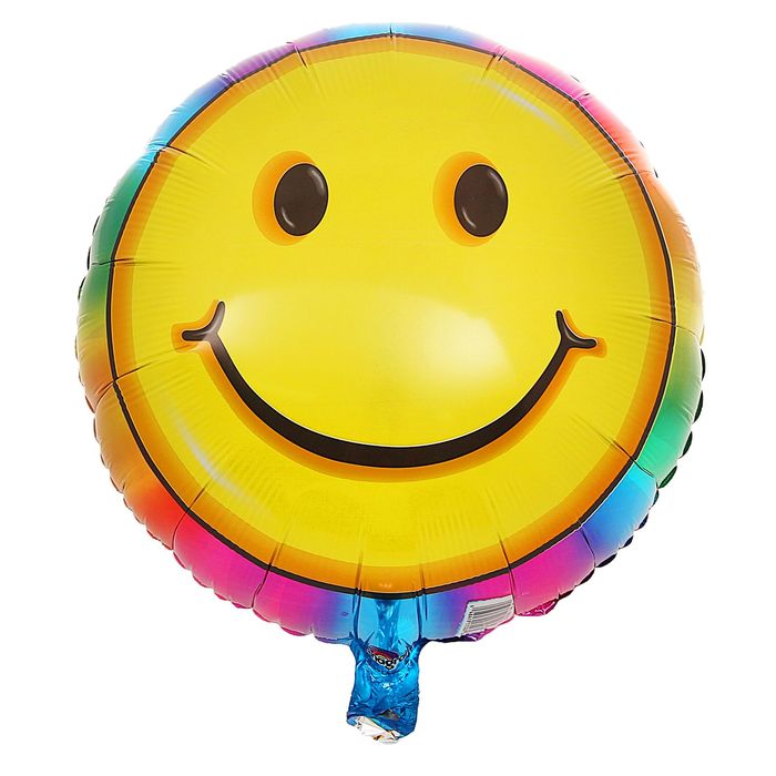 Шар фольгированный 18" Улыбка радуга S40 Круг АГ