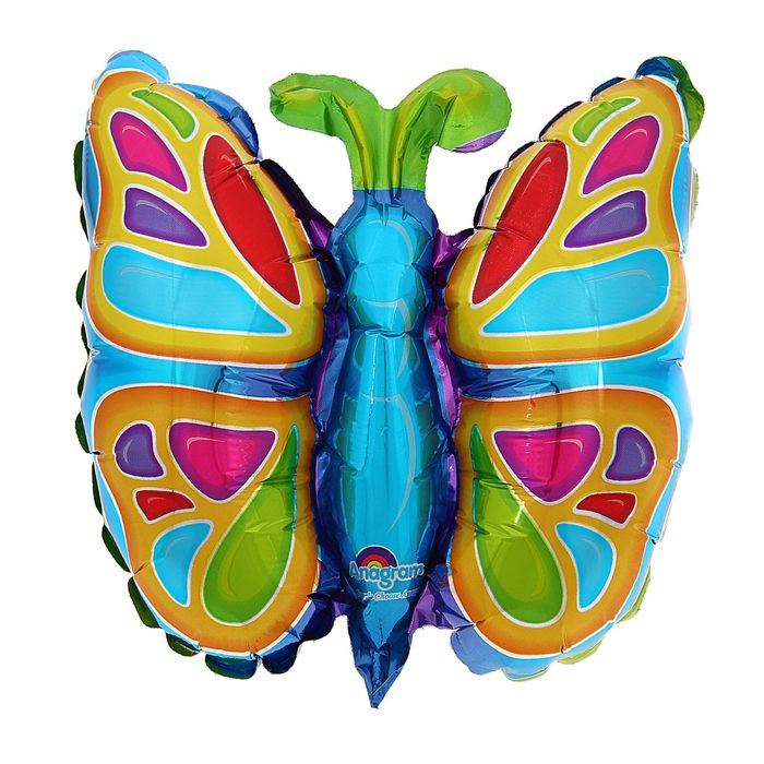 Шар фольгированный 12" "Бабочка яркая" для палочки