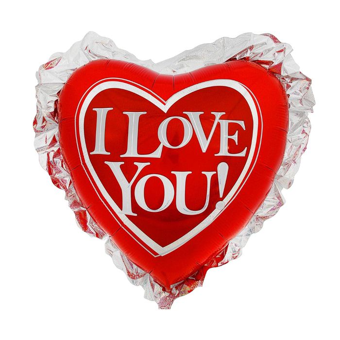 Шар фольгированный 28" I Love You, сердце