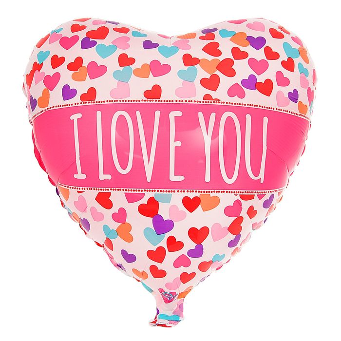 Шар фольгированный 21" "Сердечки, конфетти", сердце