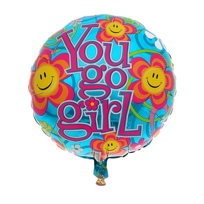 Шар фольгированный 18" "Улыбка", ромашка, круг