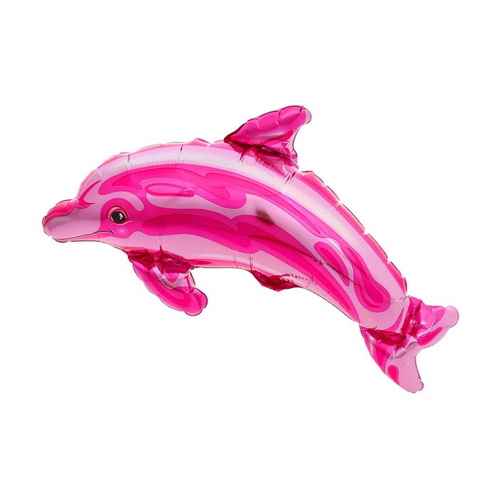 Шар фольгированный 12" "Дельфин" для палочки, цвет розовый