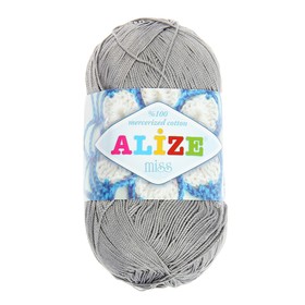 

Пряжа "Miss" 100% мерсеризованный хлопок 280м/50гр (496 серый)