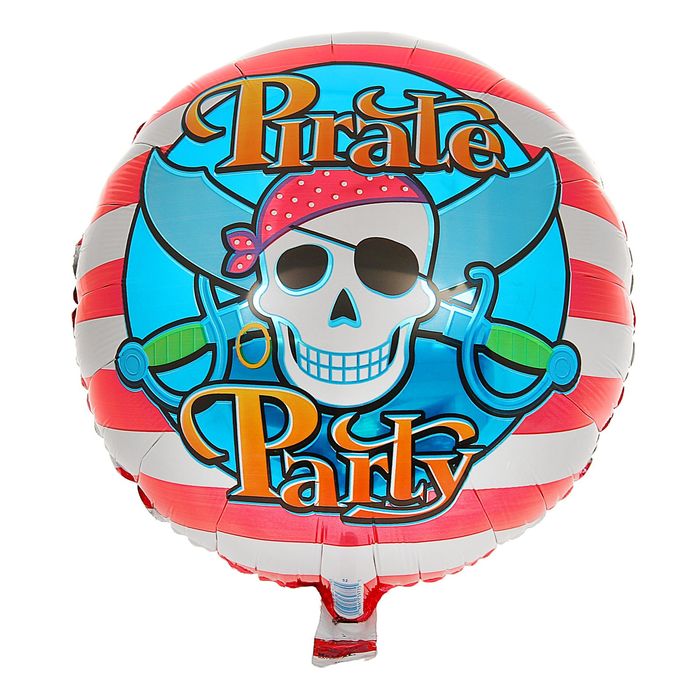 Шар фольгированный 18" "Череп пирата", круг