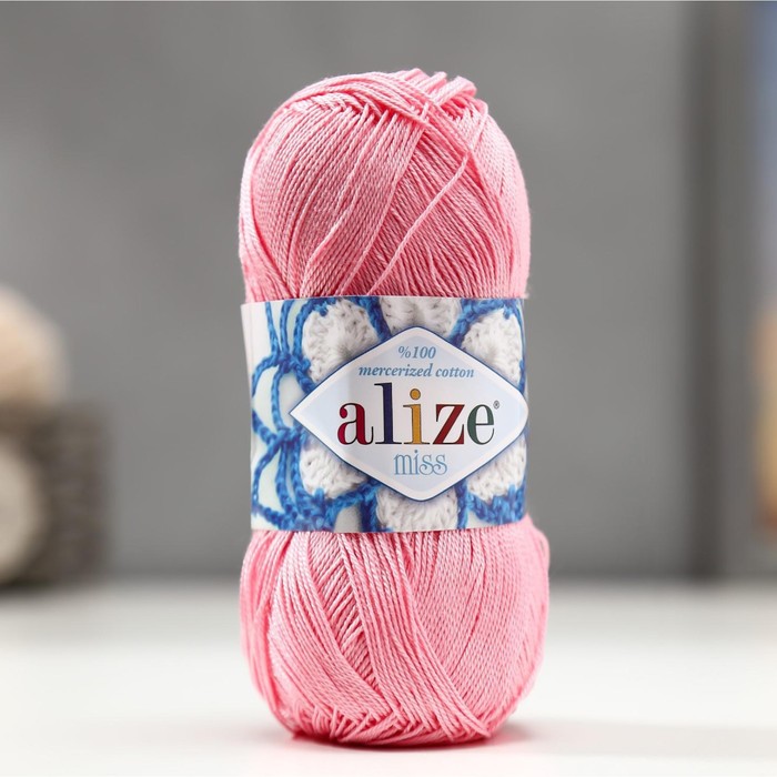 Пряжа "Miss" 100% мерсеризованный хлопок 280м/50гр (170 розовый)
