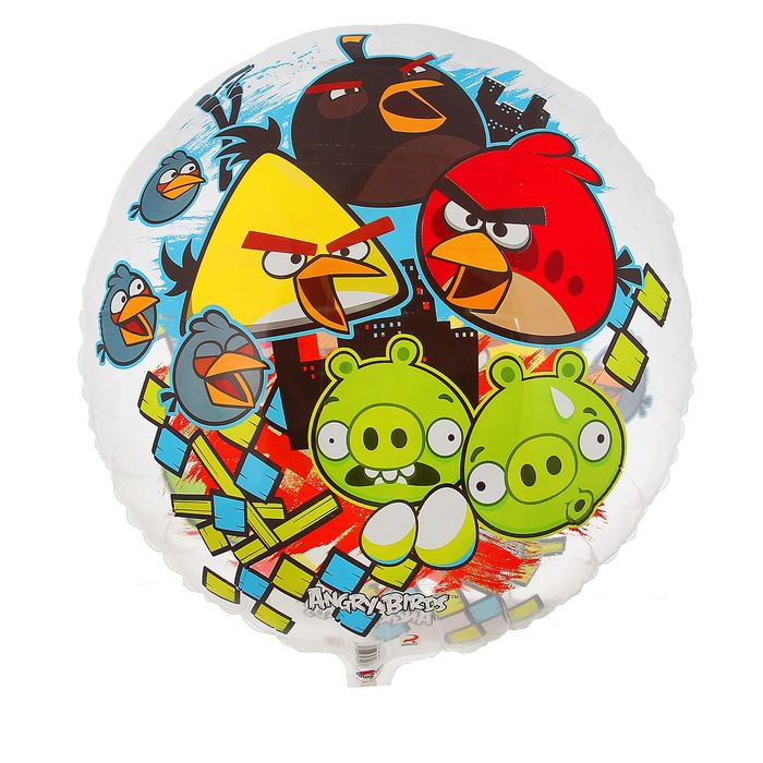 Шар фольгированный прозрачный Angry Birds 26", круг