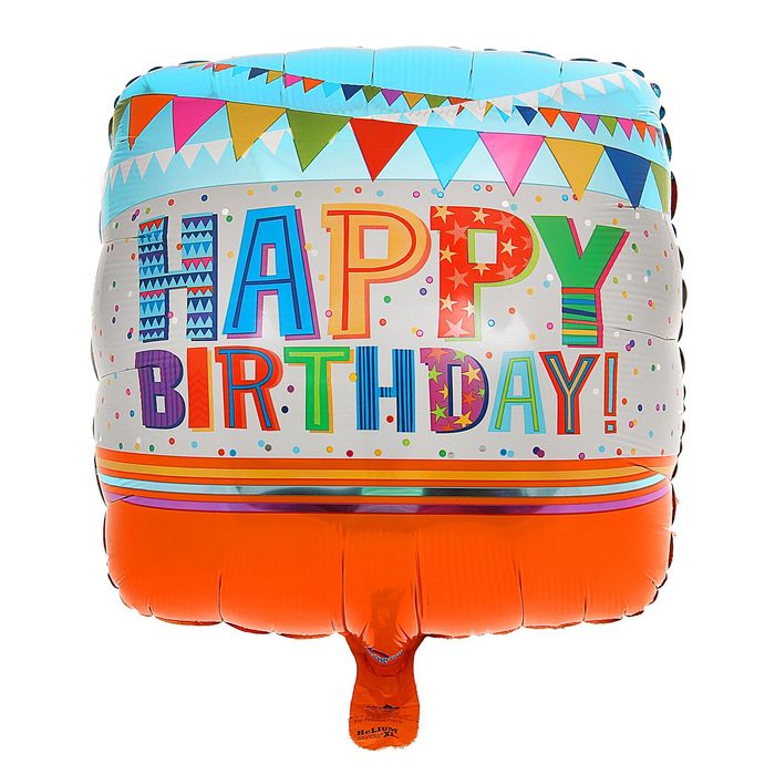 Шар фольгированный 18" Happy Birthday Гирлянды S40 Круг АГ