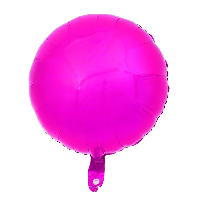 Шар фольгированный 18", круг, металл, цвет фуксии