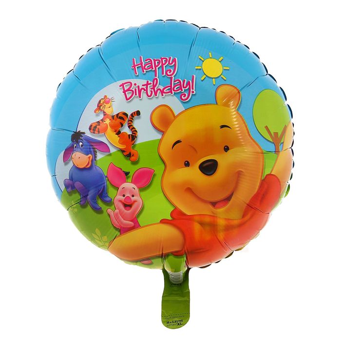 Шар фольгированный 18" Happy Birthday Винни солнечный день S60 Круг АГ