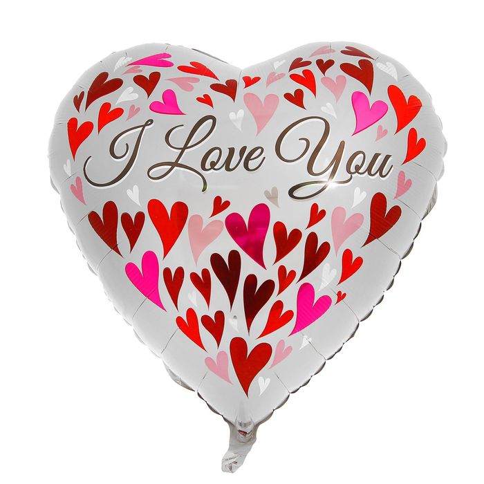 Шар фольгированный "Водопад сердец", сердце 32"