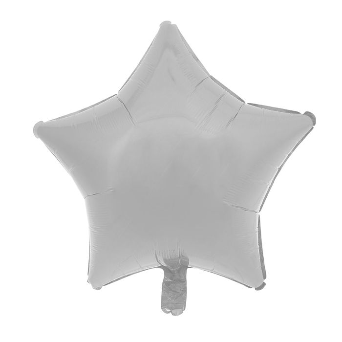 Шар фольгированный "Звезда" 19", металл, Silver