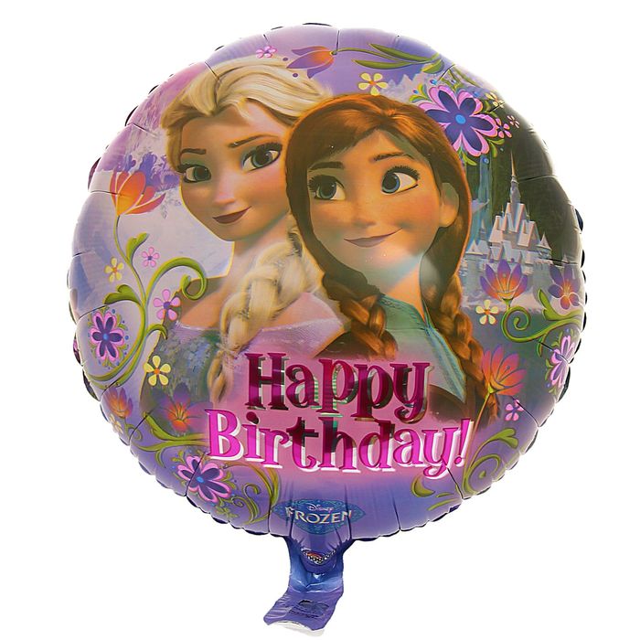 Шар фольгированный 18" Happy Birthday Холодное сердце S60 Круг АГ