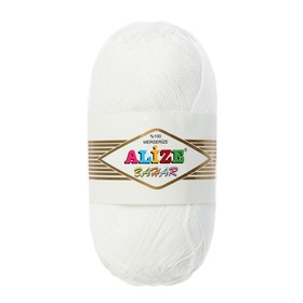 

Пряжа "Bahar" 100% мерсеризованный хлопок 260м/100гр (55 белый)
