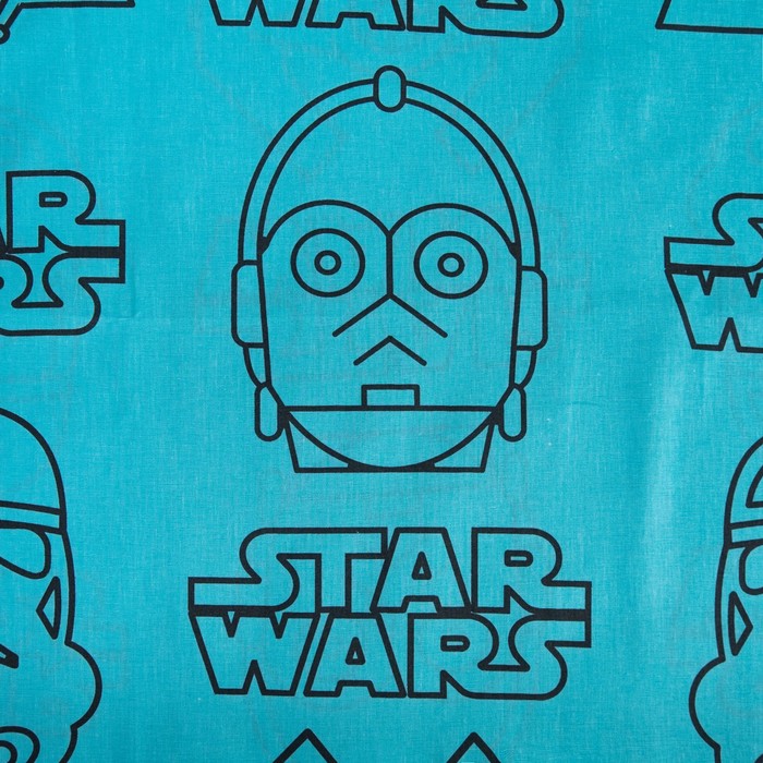 Постельное бельё 1,5 сп "Звездные войны", размер 143х215 см, 150х214 см, 50х70 см-1 шт., 100% хлопок, бязь