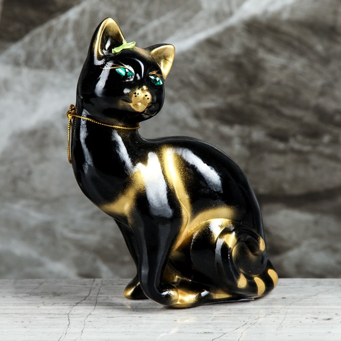 Копилка "Кошка Шарлотта" глянец, чёрная