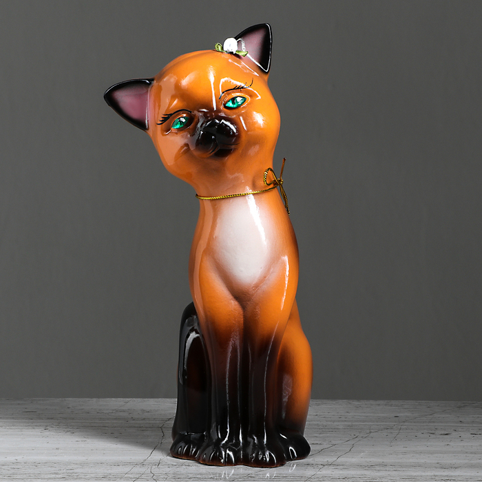 Копилка "Кошечка Ариша" большая, глянец, оранжевая