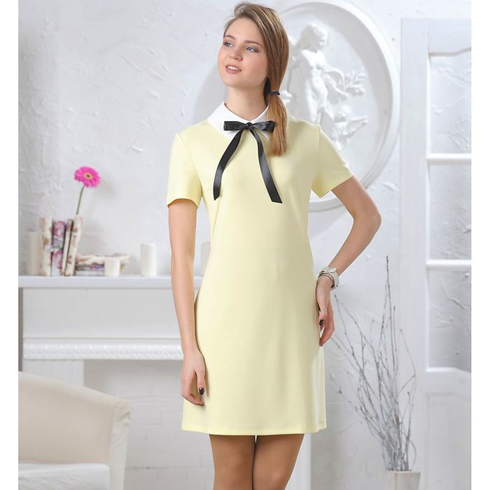 Платье женское, размер 50, рост 164 см, цвет светло-жёлтый (арт. 4659б С+)