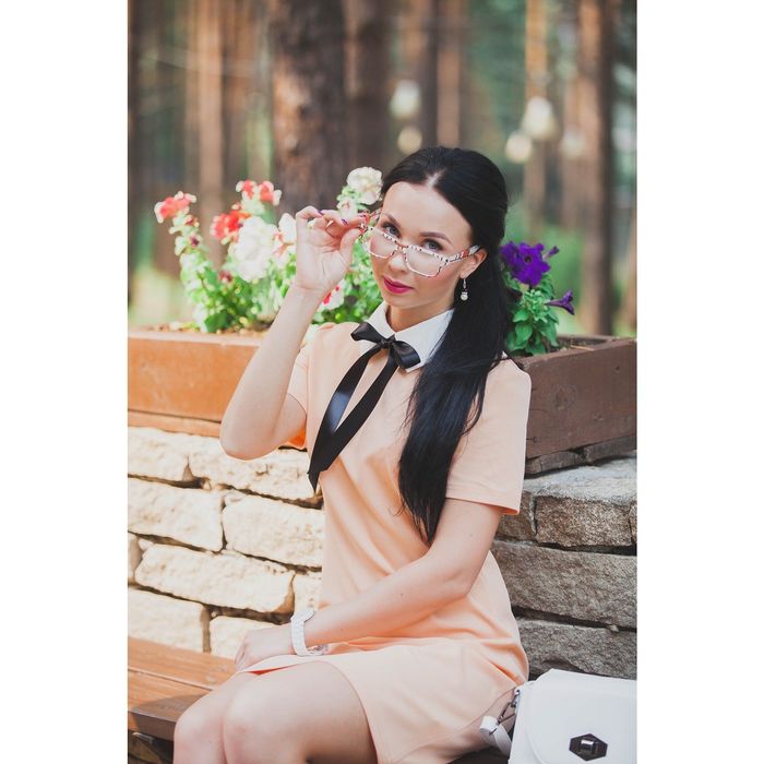 Платье женское, размер 42, рост 164 см, цвет светло-оранжевый (арт. 4659)