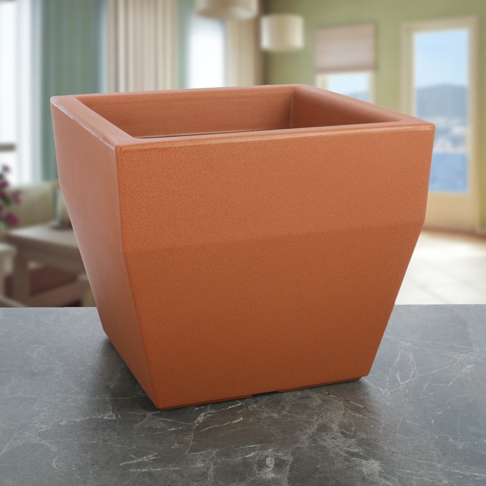 Ваза декоративная 36 л "Квадро", цвет терракотовый