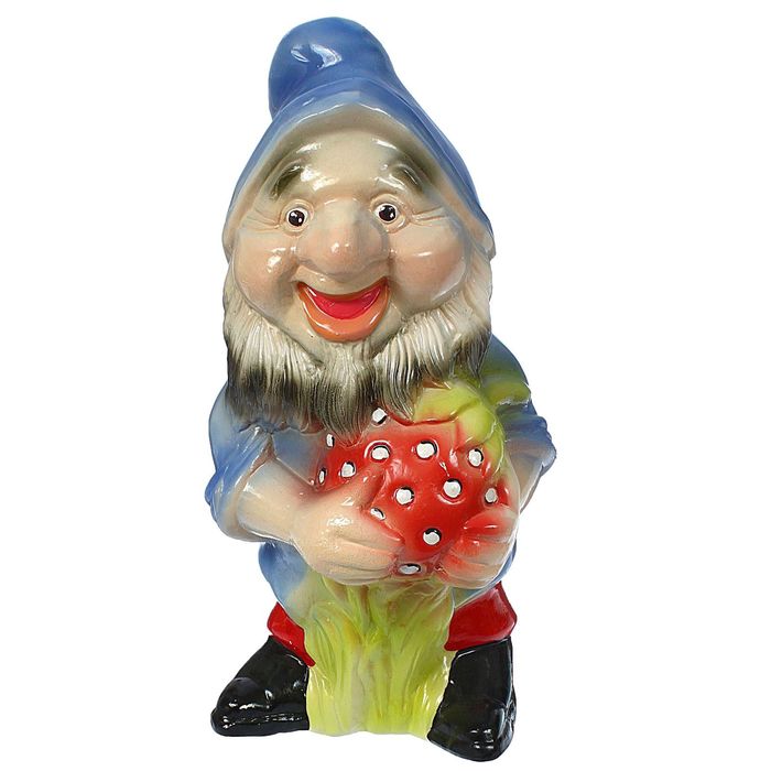 Садовая фигура "Гном с клубникой"