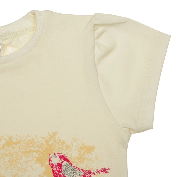 Пижама для девочки (футболка, брюки), рост 98-104 см (30), цвет коричневый/принт (арт. 357Б-182)