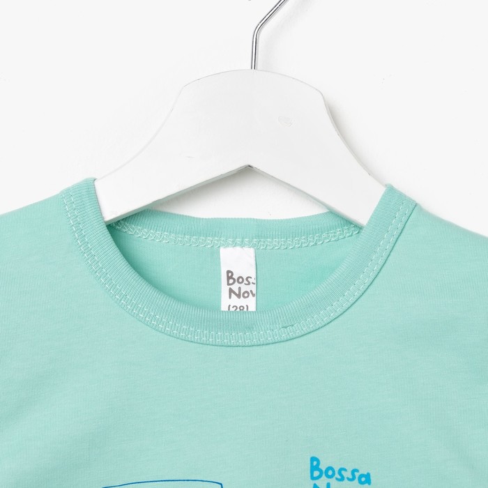 Пижама для мальчика (джемпер, брюки), рост 110-116 см (32), цвет мята/принт (арт. 396Б-171)