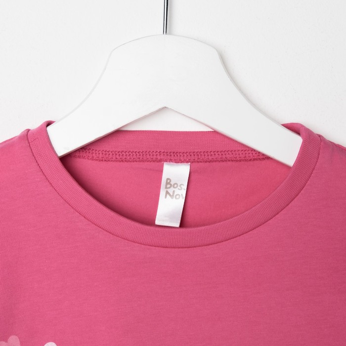 Пижама для девочки (джемпер, брюки), рост 122-128 см (34), цвет розовый/принт (арт. 356Б-161)