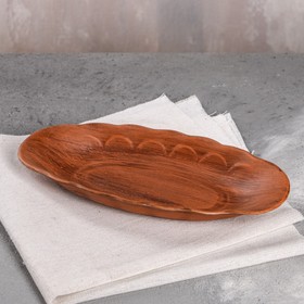 Селёдочница "Ромашка", декор, красная глина, 20.5 см от Сима-ленд