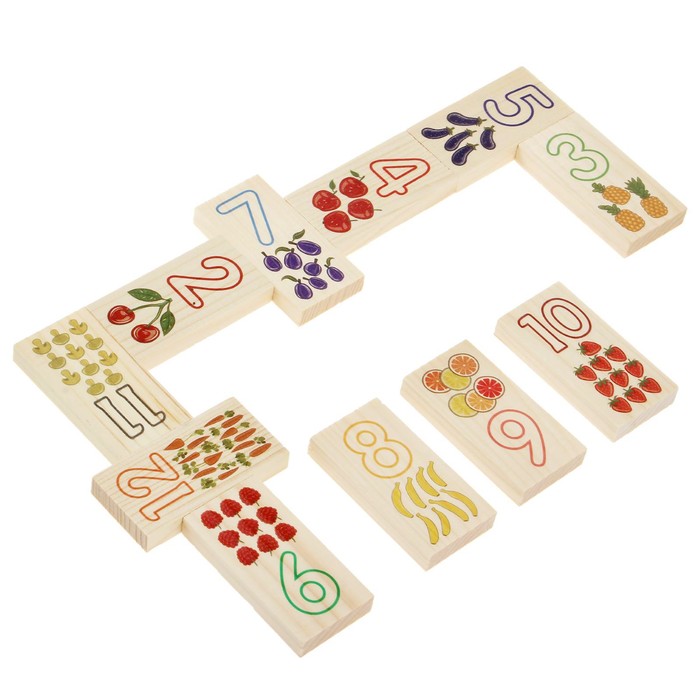 Развивающий набор домино "Цифры-счёт. Фрукты-овощи"