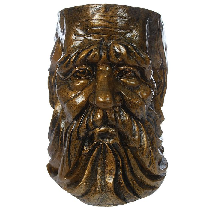 Фигурное кашпо "Голова старика" бронза