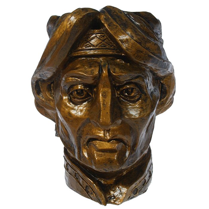 Фигурное кашпо "Голова мужчины" бронза