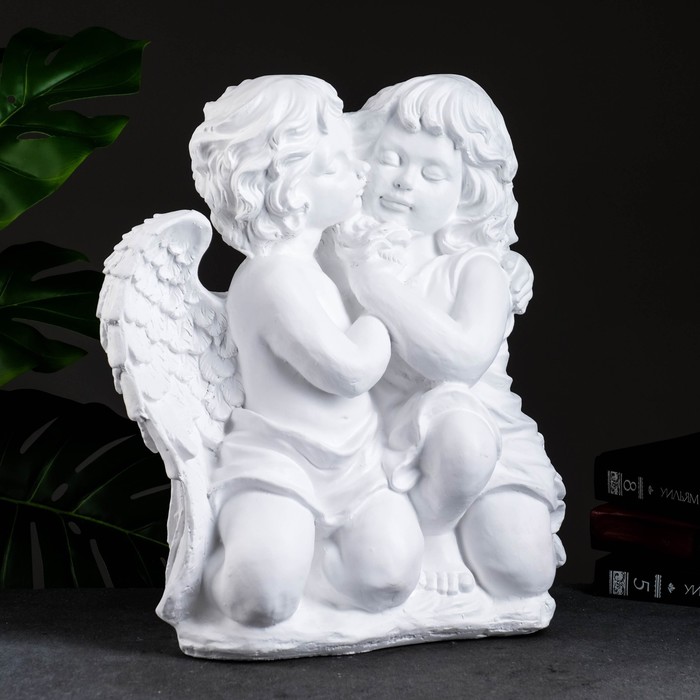Фигура Ангел и Фея сидя большая, белый 19х34х44см