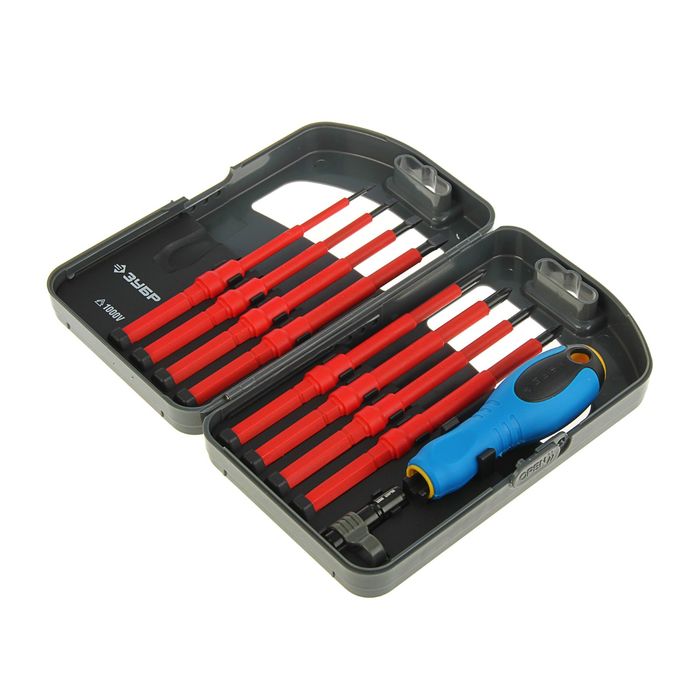 Набор отверток "ЗУБР" Профи, диэлектрические до 1000 В, Сr-V, 10 предметов