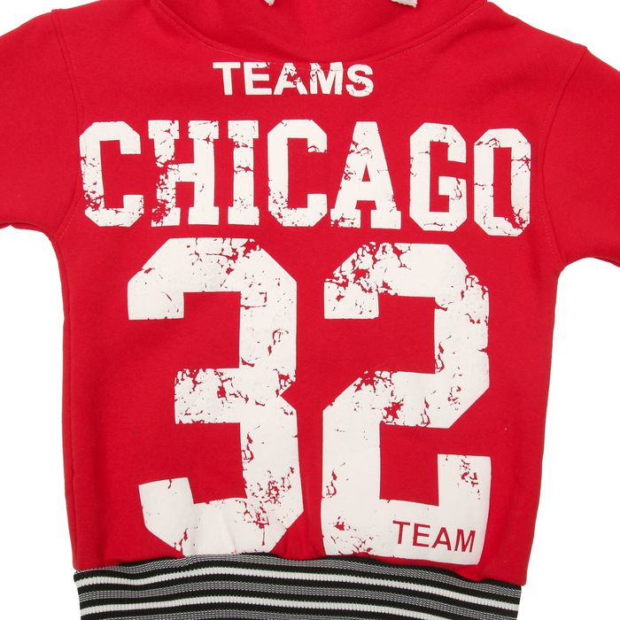 Толстовка для девочки «Чикаго 32», цвет красный, рост 122-134 (7-8 лет)