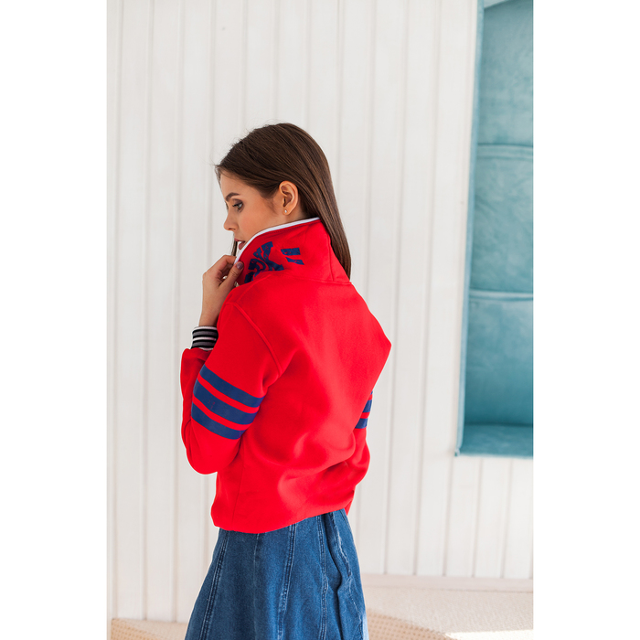 Толстовка женская "Нью-Йорк 58", цвет красный, размер 50 (XL) (арт. ТЖБК-СТ0004)