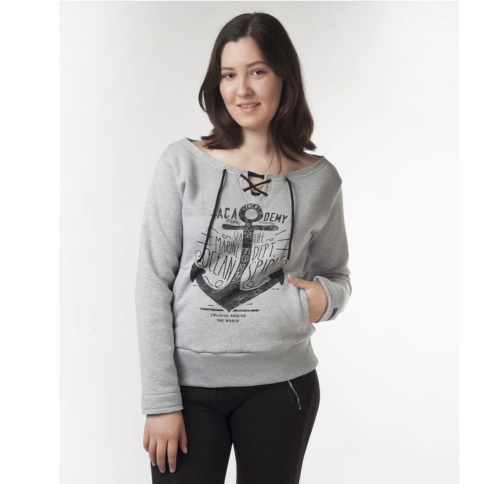 Толстовка женская "Якорь", цвет серый, размер 48 (L) (арт. СЖ-СТ0005)
